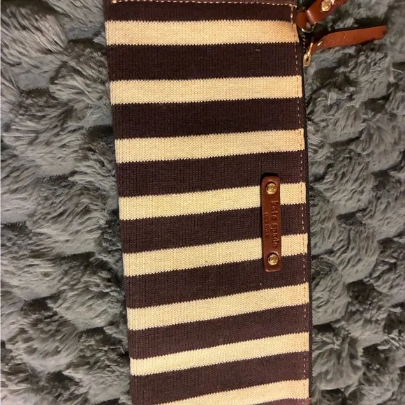 Kate Spade Brown and Cream Striped Clutch - Picture 3 of 6